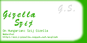 gizella szij business card